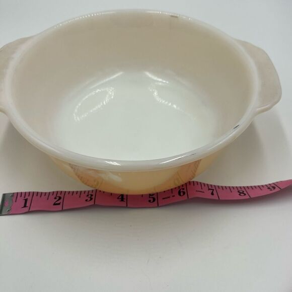 Vintage TM Reg Fire King Casserole Dish Peach Luster 2 qt - Picture 6 of 8